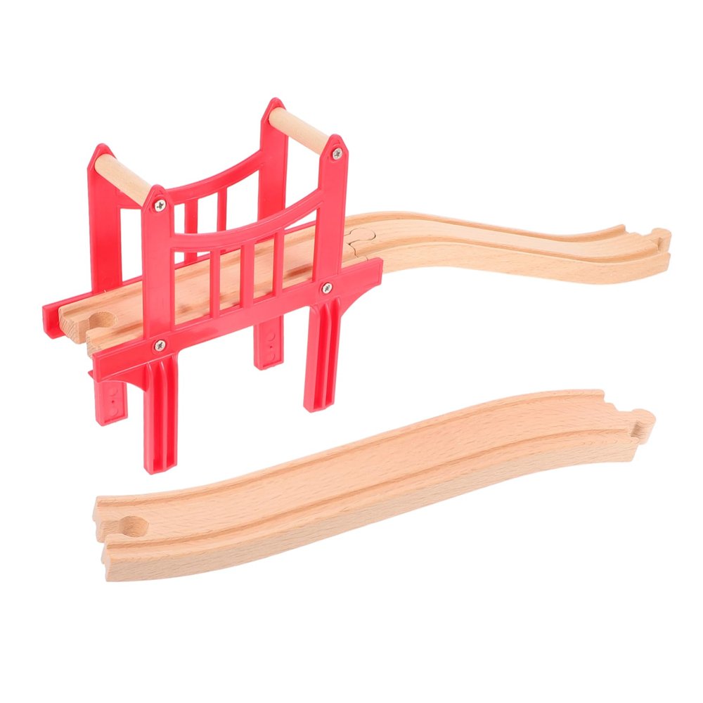 WEKAMOS The Train Track Accessories Wooden Train Bridges Connectors Track for Boys and Girls Play
