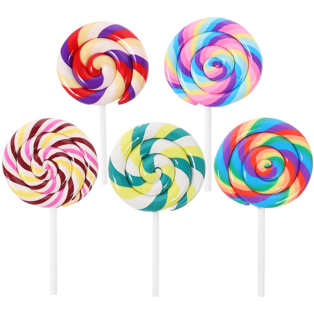 Abaodam 5Pcs Large Simulation Lollipop Giant Lollipop Prop Fake Candy Photo Booth Prop for Christmas Party Carnival Cosplay Wedding Birthday Party Supplies