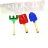 CORHAD 3Pcs Mini Garden Tool for Iron Shovel Trowel Rake with Wooden Handle for Little Hands for Outdoor Fun and Gardening Activities view 2