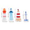 VALICLUD 4pcs Miniature Mediterranean Lighthouse for Garden Home Decor DIY Resin Landscape Bonsai Solar Lights Coastal Table Centerpiece view 2