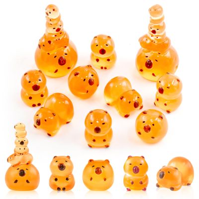 10 Pieces Mini Capybara Animals Luminous Mini Resin Animals for Dollhouse Micro Fairy Garden Landscape Aquarium Birthday Decorations