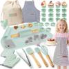 Ultimate Baking Kit for Kids - 38 Piece Kitchen Tools, Food Grade Silicone, BPA/BPS Free - Real Cooking Set for Ages 8-12 - Girls Boys Birthday Stocking Stuffer - Sage Green view 1