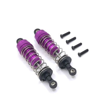 for WLtoys 144001 144002 124016 124017 124018 124019 RC Car Parts Metal Upgrade Modification Spring Hydraulic Shock Absorber(Purple)
