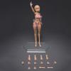 1/12 Scale Female Action Figure, 6 Inch Flexible Suntan Skin Plump Body Type Girl Ball Joint Action Figure Doll Model with Head Sculpt & Detachable Hands Feet Shapes & Holder Accessories (Large bust) view 1