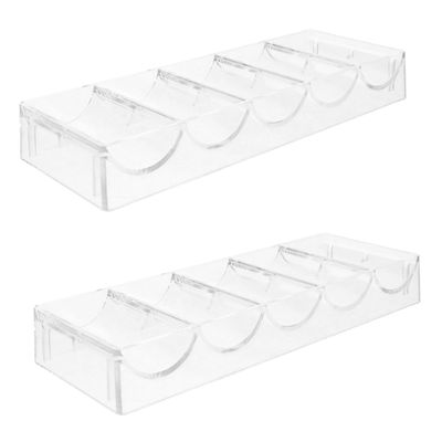 ERINGOGO 2pcs Transparent Acrylic Poker Chip Holder Capacity for Easy Organization and Safe Storage of Poker Chips for Game and Parties