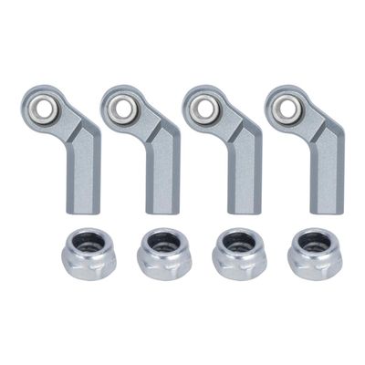 1/10 RC Car Ball Joint,4pcs M4 Chassis Link Steering Rod Ends - Straight/Bend Rod Ends for 1/10 RC Crawler (SCX10, TRX4, Capra, VS4-10, Wraith) (Bend 7mm Titanium)