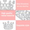 12PCS Crown Cake Topper, Silver Mini Crown Flower Bouquet Accessories,Pearl Tiara Princess Crown for Wedding Birthday Baby Shower Party Decor view 4