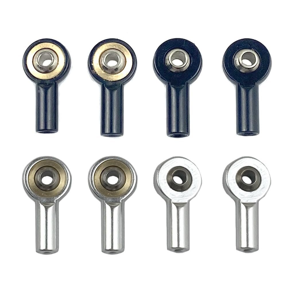 10PCS M2 Ball Joint Metal Universal Joint Ball Head Buckle Steering Pushrod Tie Rod End Mini Connecting Rods for RC Boats(Black 10pcs)