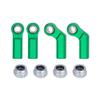 1/10 RC Car Ball Joint,4pcs M4 Chassis Link Steering Rod Ends - Straight/Bend Rod Ends for 1/10 RC Crawler (SCX10, TRX4, Capra, VS4-10, Wraith) (2Bend 2Straight 7mm Green) view 1