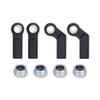 1/10 RC Car Ball Joint,4pcs M4 Chassis Link Steering Rod Ends - Straight/Bend Rod Ends for 1/10 RC Crawler (SCX10, TRX4, Capra, VS4-10, Wraith) (2Bend 2Straight 7mm Black) view 1