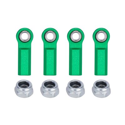 1/10 RC Car Ball Joint,4pcs M4 Chassis Link Steering Rod Ends - Straight/Bend Rod Ends for 1/10 RC Crawler (SCX10, TRX4, Capra, VS4-10, Wraith) (Straight 7.5mm Green)