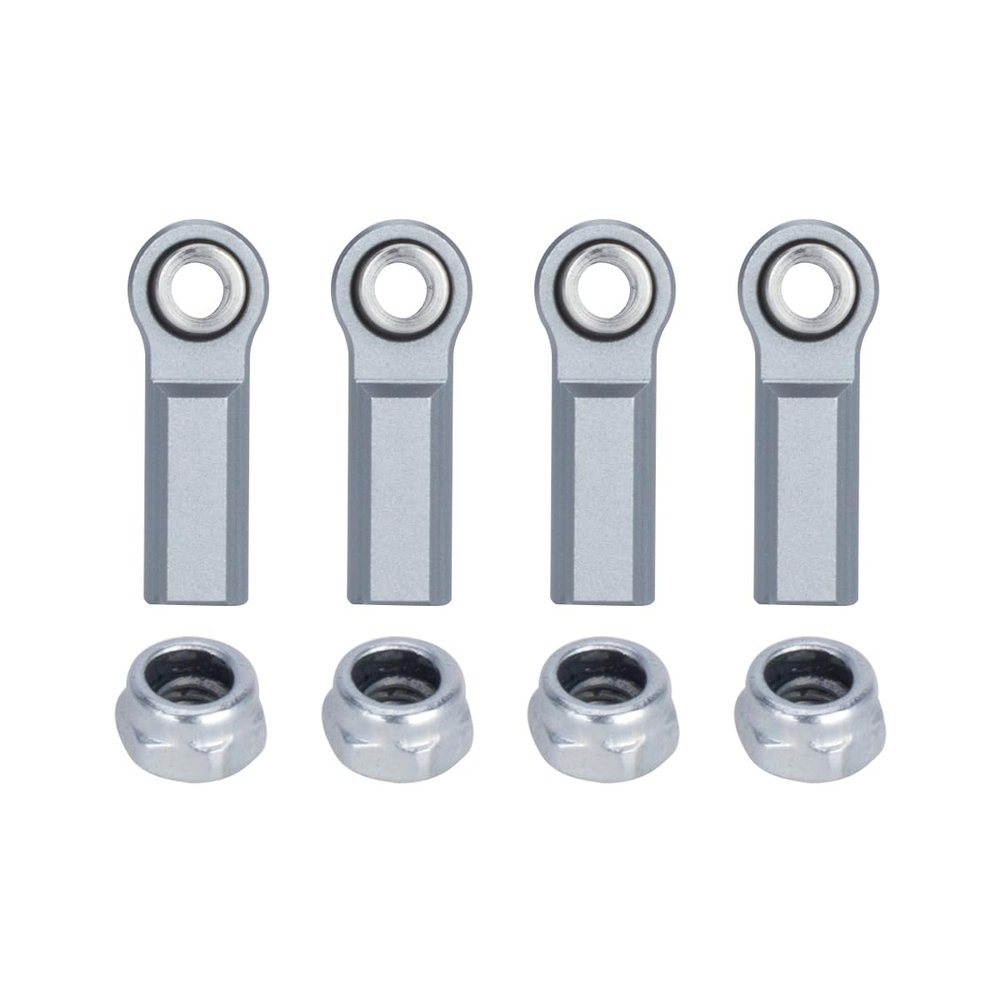 1/10 RC Car Ball Joint,4pcs M4 Chassis Link Steering Rod Ends - Straight/Bend Rod Ends for 1/10 RC Crawler (SCX10, TRX4, Capra, VS4-10, Wraith) (Bend 7.5mm Titanium)