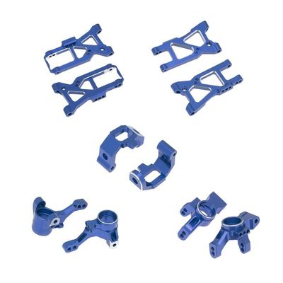 10Pcs Metal Upgrade Parts Kit Suspension Arms Knuckle Arm for Traxxas 4-Tec 2.0 3.0 4Tec 2.0 VXL 1/10 RC On-Road Car(Blue)