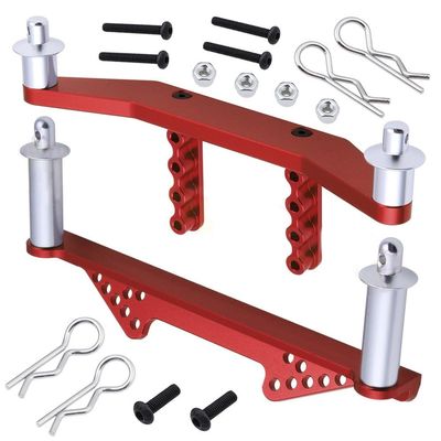 Metal Front & Rear Body Mounts with Body Posts Upgrade Parts for 1/10 Traxxas Slash 2WD Rustler Stampede VXL RC Car(Red)