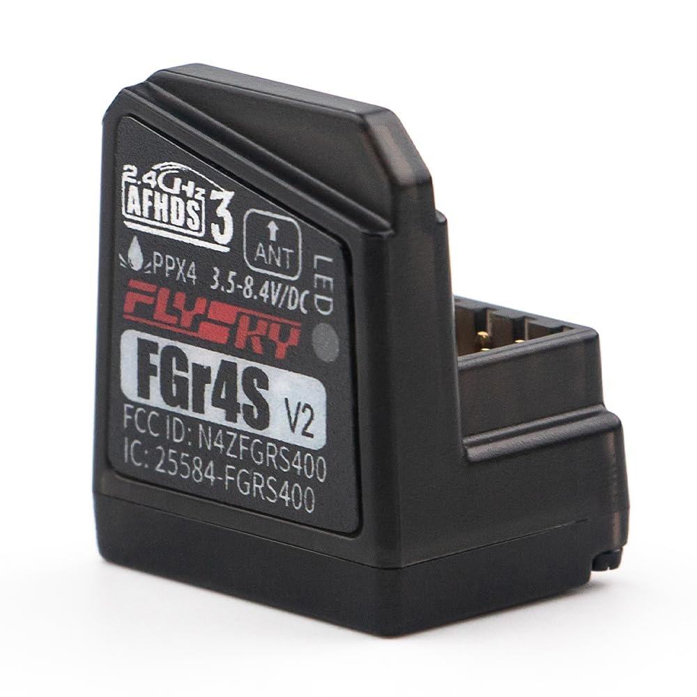 Flysky FGr4S V2 Receiver, 4 Channel AFHDS 3 Receiver for Flysky Noble NB4, NB4+, NB4 PRO, NB4 PRO+, NB4 Lite RC Transmitter Remote Controller