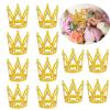 12Pcs Crowns for Flower Bouquets, Crown Cake Topper Gold Mini Crown for Bridal Wedding Baby Shower Party Cake Decor view 1
