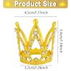 12Pcs Crowns for Flower Bouquets, Crown Cake Topper Gold Mini Crown for Bridal Wedding Baby Shower Party Cake Decor view 3