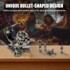 ASTRANOVA Metal Bullet Dice Set with Spinning Revolver Cylinder Holder for DND, Tabletop Games(Gunmetal Grey) view 2