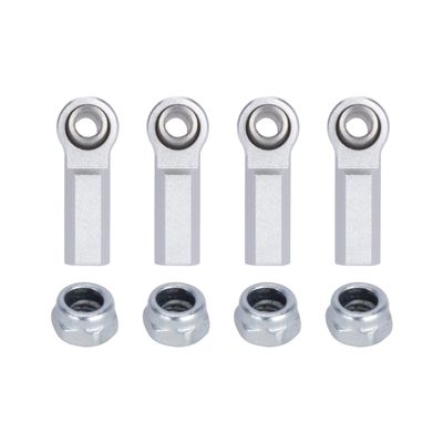1/10 RC Car Ball Joint,4pcs M4 Chassis Link Steering Rod Ends - Straight/Bend Rod Ends for 1/10 RC Crawler (SCX10, TRX4, Capra, VS4-10, Wraith) (Straight 7.5mm Silver)