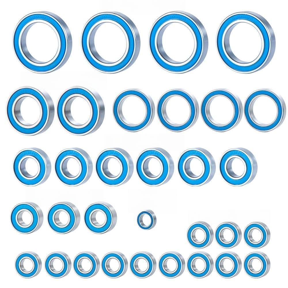 32Pcs Wheel Hub Axle Blue Sealed Bearing Kit for Traxxas TRX-4 TRX4 E-Revo 2.0 TRA86086-4 1/10 RC Crawler Car Parts