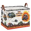 XHWZOF Monster Trucks Storage Basket with NO SPEED LIMIT Sign,Car Room Decor for Boys ,Kids Laundry Hapmer,Gift Bag Storage Bin for Toy Car Stuffed Animals Clothes Books (Fire) view 1