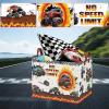 XHWZOF Monster Trucks Storage Basket with NO SPEED LIMIT Sign,Car Room Decor for Boys ,Kids Laundry Hapmer,Gift Bag Storage Bin for Toy Car Stuffed Animals Clothes Books (Fire) view 3