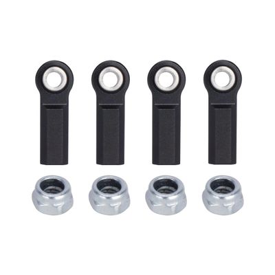 1/10 RC Car Ball Joint,4pcs M4 Chassis Link Steering Rod Ends - Straight/Bend Rod Ends for 1/10 RC Crawler (SCX10, TRX4, Capra, VS4-10, Wraith) (Straight 7mm Black)