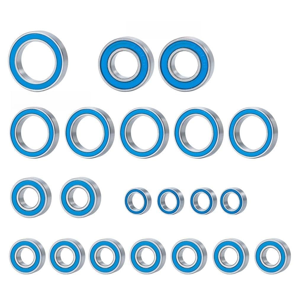 21Pcs Wheel Hub Sealed Bearing Kit for Traxxas Slash 4x4 Rustler Stampede Telluride 4WD 1/10 RC Crawler Car Upgrade Part