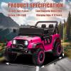 24V 4WD Ride on Car Truck w/Remote Control Electric Car for Kids 4x4 Off-Road Quad Buggy UTV Soft Start Ride On Toys for Toddlers, Music Player, LED Lights, Bluetooth view 4