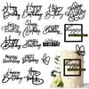 15 PCS Black Happy Birthday Cake Toppers Acrylic Mirror Inserts for Cakes Cupcakes Desserts 15 Styles view 1