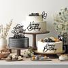 15 PCS Black Happy Birthday Cake Toppers Acrylic Mirror Inserts for Cakes Cupcakes Desserts 15 Styles view 3