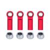 1/10 RC Car Ball Joint,4pcs M4 Chassis Link Steering Rod Ends - Straight/Bend Rod Ends for 1/10 RC Crawler (SCX10, TRX4, Capra, VS4-10, Wraith) (Bend 7.5mm Red) view 1
