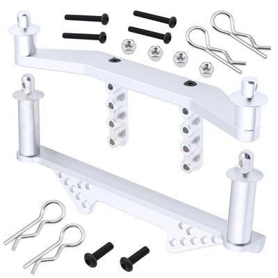 Metal Front & Rear Body Mounts with Body Posts Upgrade Parts for 1/10 Traxxas Slash 2WD Rustler Stampede VXL RC Car(Silver)