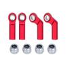 1/10 RC Car Ball Joint,4pcs M4 Chassis Link Steering Rod Ends - Straight/Bend Rod Ends for 1/10 RC Crawler (SCX10, TRX4, Capra, VS4-10, Wraith) (2Bend 2Straight 7mm Red) view 1