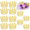 12PCS Crown Cake Topper for Flower Bouquets,Pearl Tiara Princess Gold Crown for Wedding Birthday Baby Shower Party Decor view 1