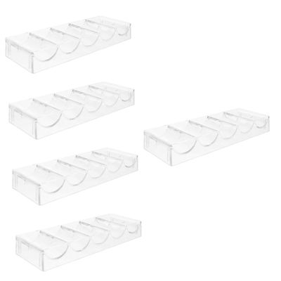 ERINGOGO 5pcs Portable Acrylic Poker Chip Organizer Clear Multi-function Tray for Standard Chips Storage Box for Poker Games Parties and Home Use Accessory for Easy Classification