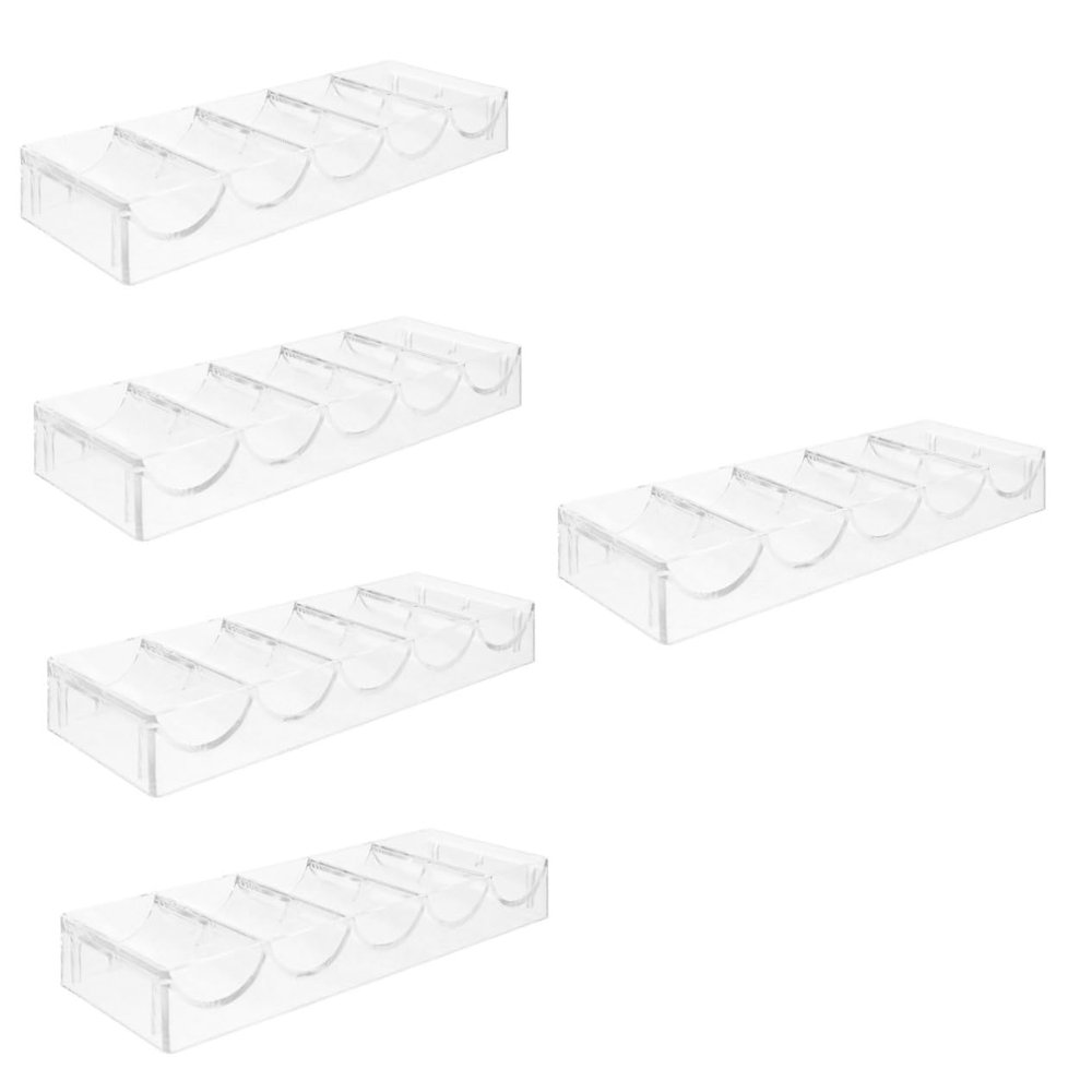 ERINGOGO 5pcs Portable Acrylic Poker Chip Organizer Clear Multi-function Tray for Standard Chips Storage Box for Poker Games Parties and Home Use Accessory for Easy Classification