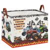 XHWZOF Monster Trucks Storage Basket with Monster Truck Parking Sign,Car Room Decor for Boys ,Kids Laundry Basket Gift Bag Storage Organizer(Monster Trucks-Flag) view 1