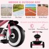 BABY JOY Toddler Tricycle, Kids Trike with Adjustable Seat, Front & Rear Storage Baskets and Heavy-Duty Carbon Steel Frame, 3-Wheel Toddler Bike for Boys & Girls 1.5-5 Years Old (Pink) view 4