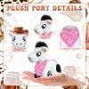 62 Pcs Adopt a Horse Animal Party Favors Include 12 Mini Stuffed Horse 12 Boxes 12 Hats 12 Scarves 12 Cards 1 Adopt Sign 1 Fence for Adopt a Grassland Animal Party Favor Pet Birthday Supply Gifts view 3