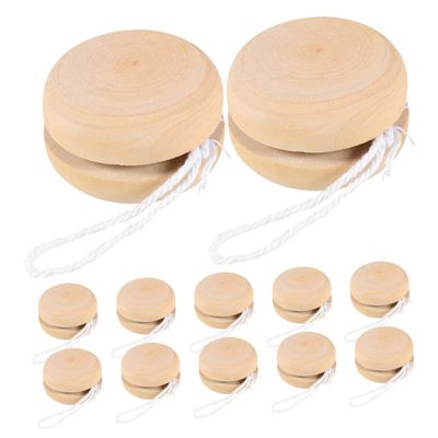 FOYTOKI 12pcs DIY Wooden Yo-yo Balls for Boy Girl Safe Craft Painting Toys Creative Playthings for Boy Girl Artistic Projects and Home Decor