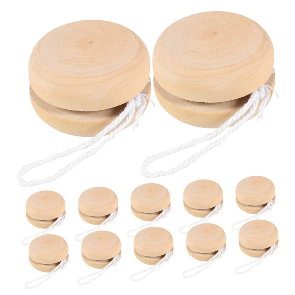 FOYTOKI 12pcs DIY Wooden Yo-yo Balls for Boy Girl Safe Craft Painting Toys Creative Playthings for Boy Girl Artistic Projects and Home Decor