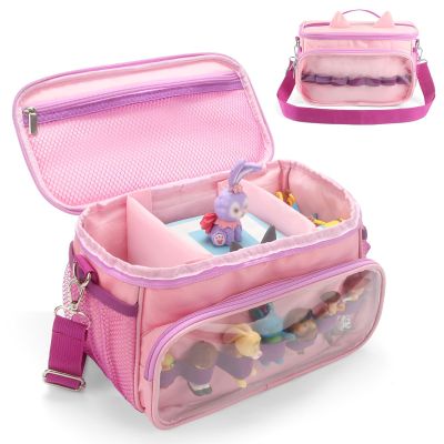 Carrying Case for Toniebox Starter, Storage Compatible with Tonies Box 1&2, Tonies Characters Figures, Headphones and Charging Station, Portable Storage Bag with Shoulder Strap and Handle Bar (Pink)