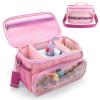 Carrying Case for Toniebox Starter, Storage Compatible with Tonies Box 1&2, Tonies Characters Figures, Headphones and Charging Station, Portable Storage Bag with Shoulder Strap and Handle Bar (Pink) view 1