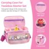 Carrying Case for Toniebox Starter, Storage Compatible with Tonies Box 1&2, Tonies Characters Figures, Headphones and Charging Station, Portable Storage Bag with Shoulder Strap and Handle Bar (Pink) view 4