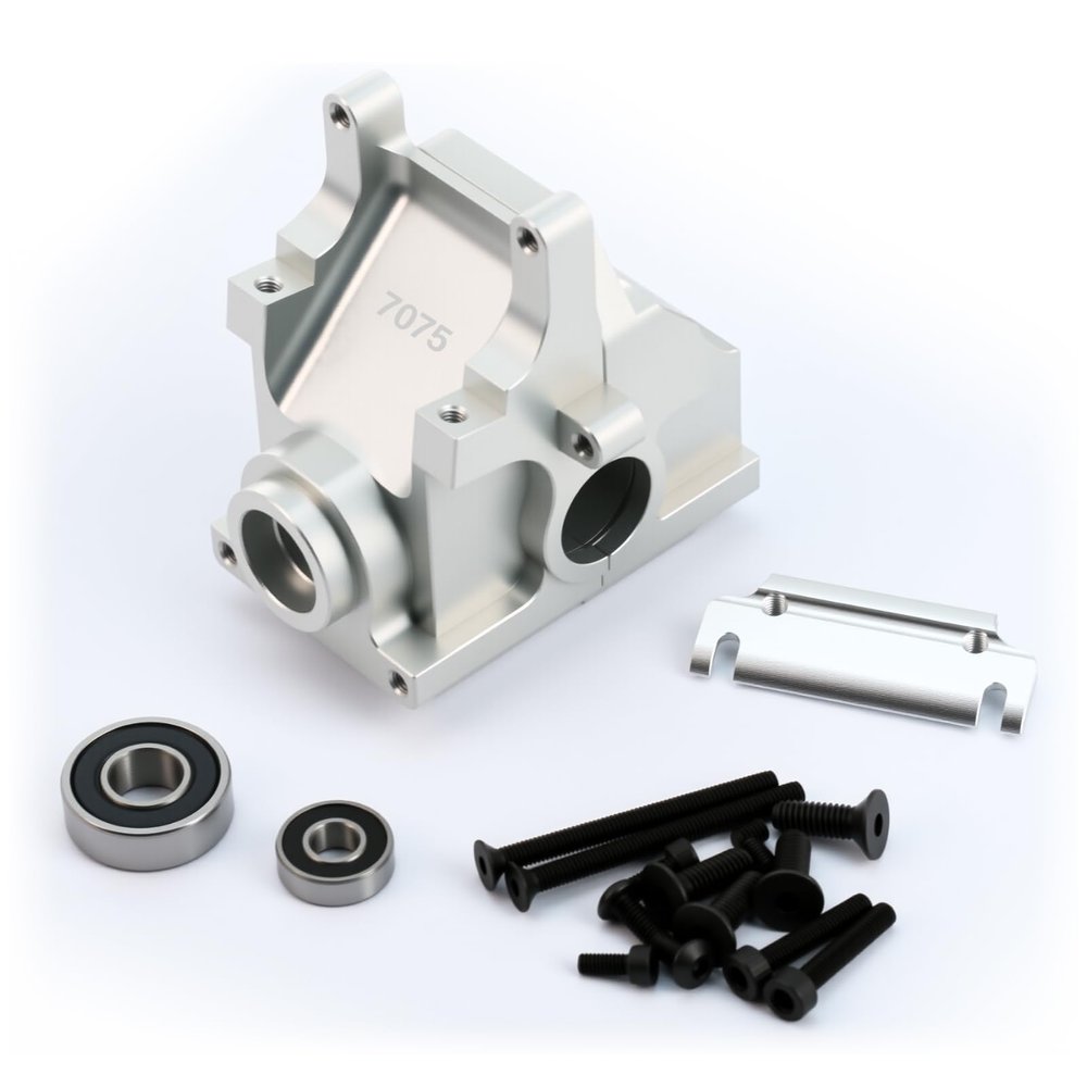 BENMAZ Aluminum Alloy Gearbox Case Upgrade Parts for Arrma 1/8 Kraton Outcast Typhon Talion 1/7 Infraction Fireteam Felony Mojave,Replace#AR310854 (Silver)