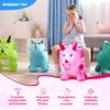 EVERICH TOY Dinosaur Bouncy Animal Toys, Pink Triceratops Bouncer, Ride on Bounce Hopper for Kids 2-5 Indoor Outdoor Activity Birthday for 18 Months 2 3 4 Years Old Boys view 2