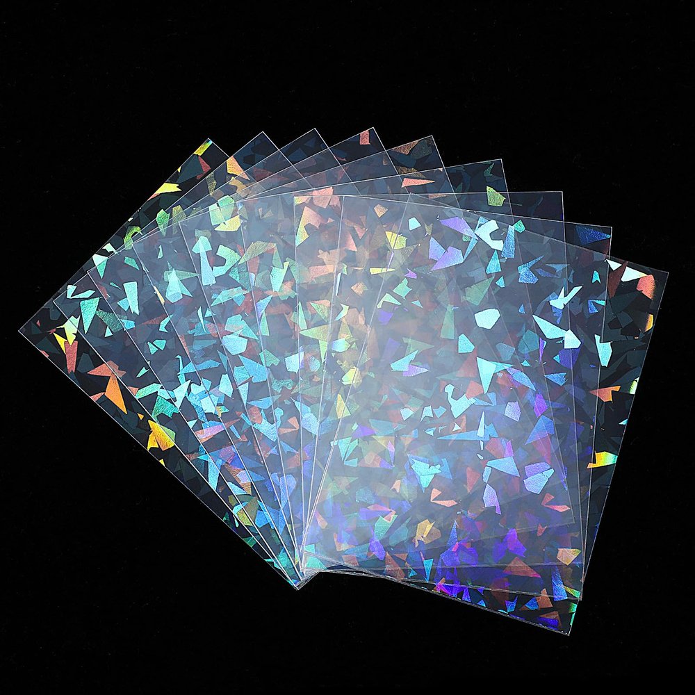 100 Pcs Photocard Sleeves Diamond-Shape Laser Flashing-Card Sleeves Trading Cards Sleeve-Holographic Foil Protective Cover Foil-Cards Protective-Sleeve 65x90mm