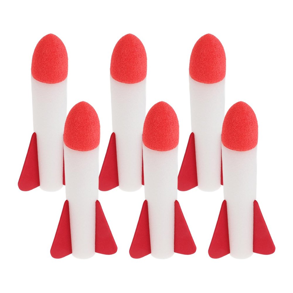 Toddmomy 6-Pack Foam Rocket Refills - Compatible with Foot Operated Rocket Launchers for Kids Outdoor Backyard Play