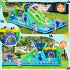 FBSPORT Inflatable Bounce House Water Slide Park, Double Slide Bouncer Castle with 550W Air Blower, Climbing Wall, Jumping Area, Toss Rings, Basketball, Splash, Bouncy House for Backyard Outdoor view 3